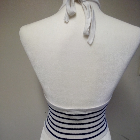 Forever 21 Blue and White Fitted Crop Tank Top - Picture 4 of 5